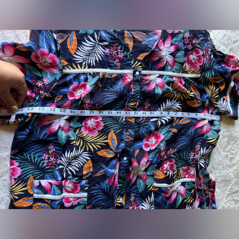 Vintage ekouaer Floral Short Sleeve Dress/chemise xxl - Picture 5 of 8